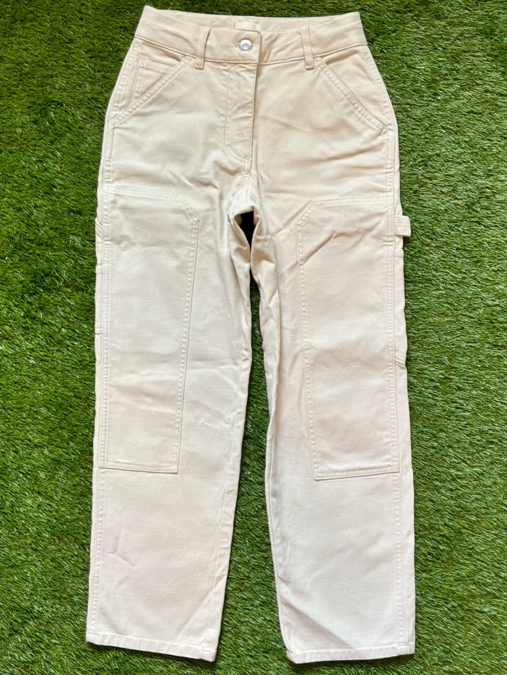 Aritzia Brennan Cargo Pants Cream Size 00 - Picture 4 of 5